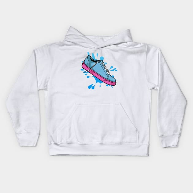 Golf Blue Pink Skate Sneaker Kids Hoodie by milatees